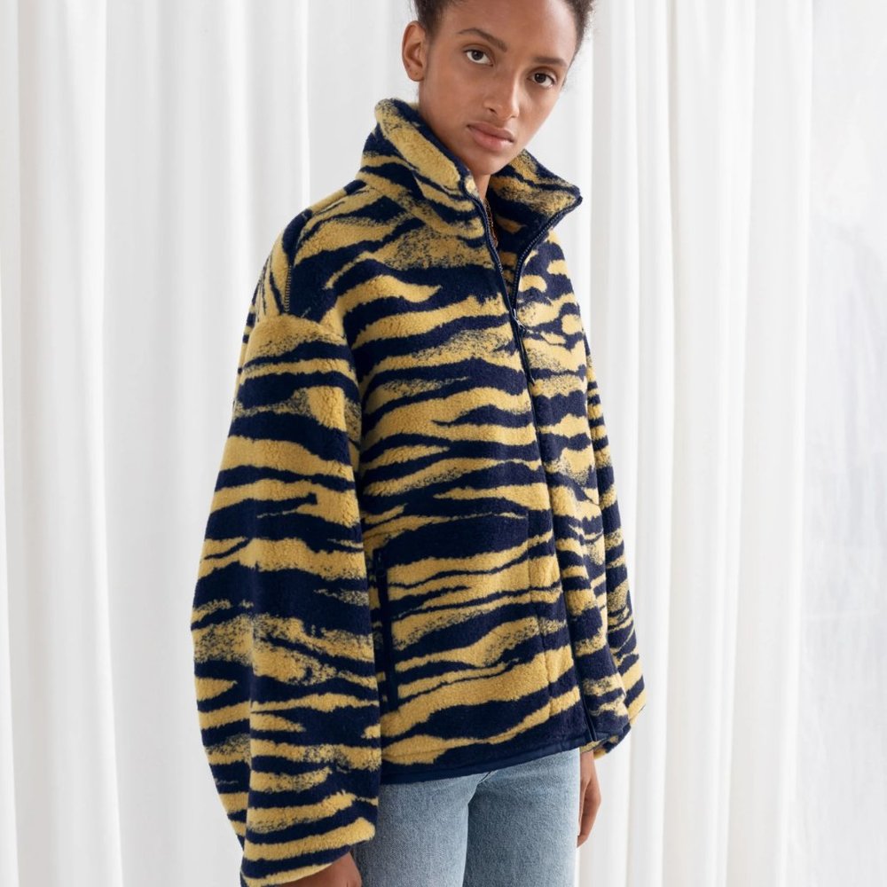 & Other Stories Blue and Yellow Patterned Jacket